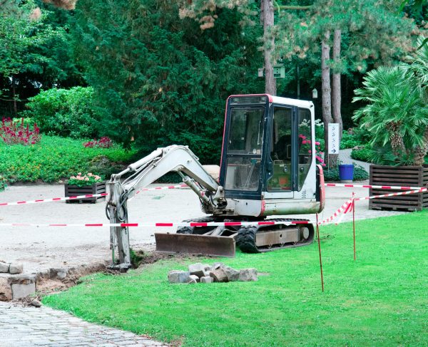 Small Excavator Working In The Park